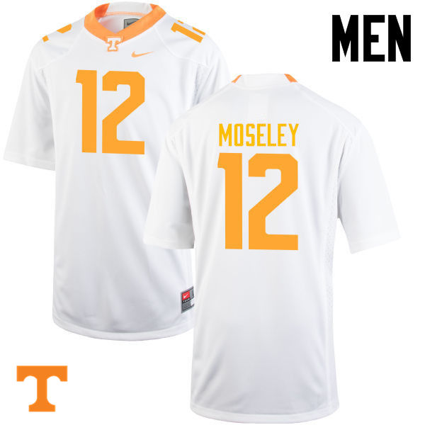 Men #12 Emmanuel Moseley Tennessee Volunteers College Football Jerseys-White - Click Image to Close